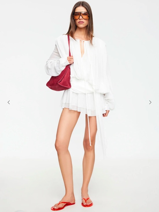 Lioness Dresses & Skirts - NWT Lioness White Sheer Long-Sleeve Mini Dress